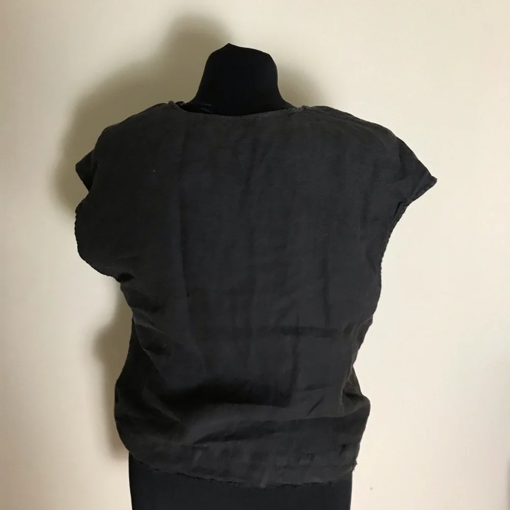 Zara Dark Gray Linen Sleeveless Top NWT - Picture 3 of 4
